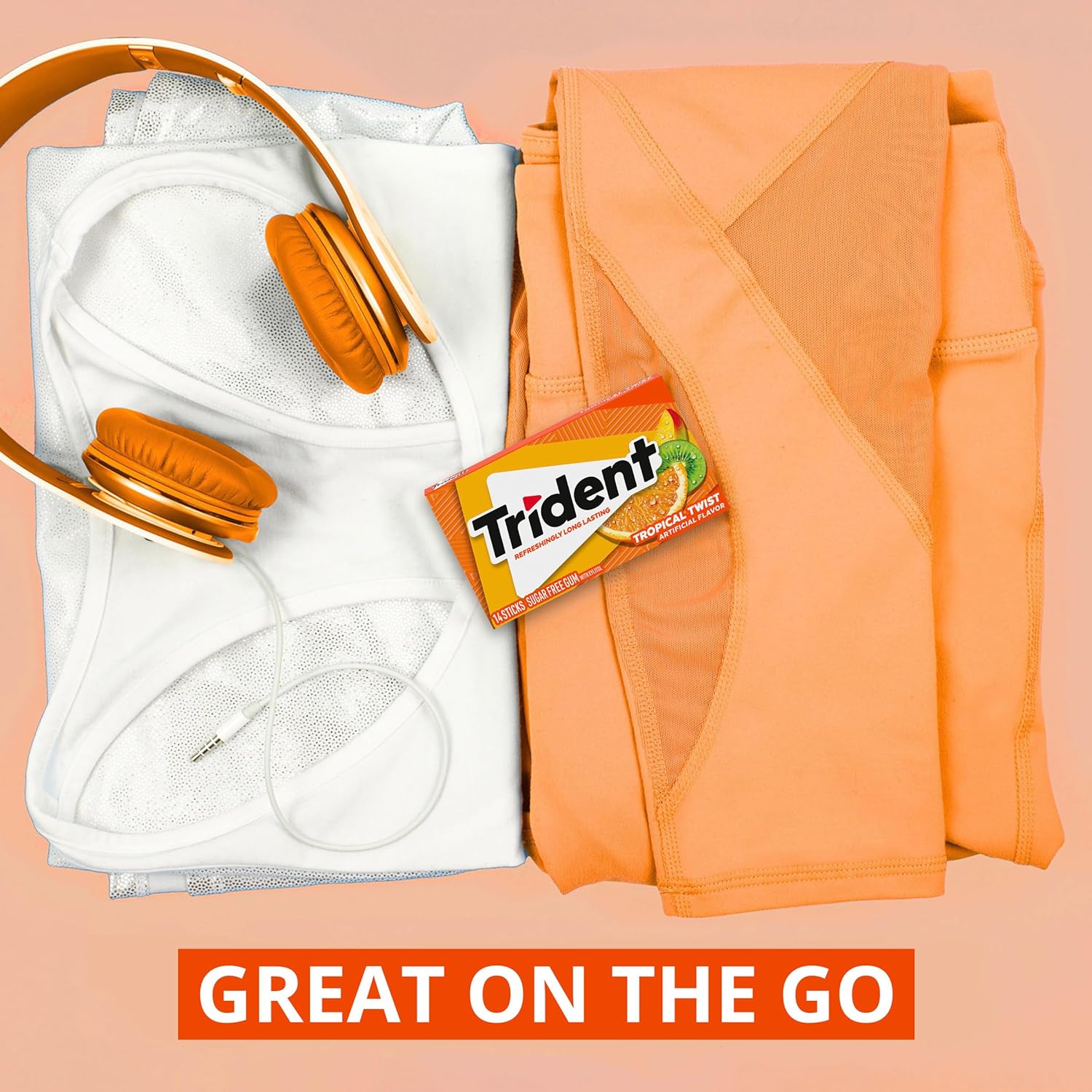 Trident Tropical Twist Sugar Free Gum, 12 Packs of 14 Pieces - Image 3