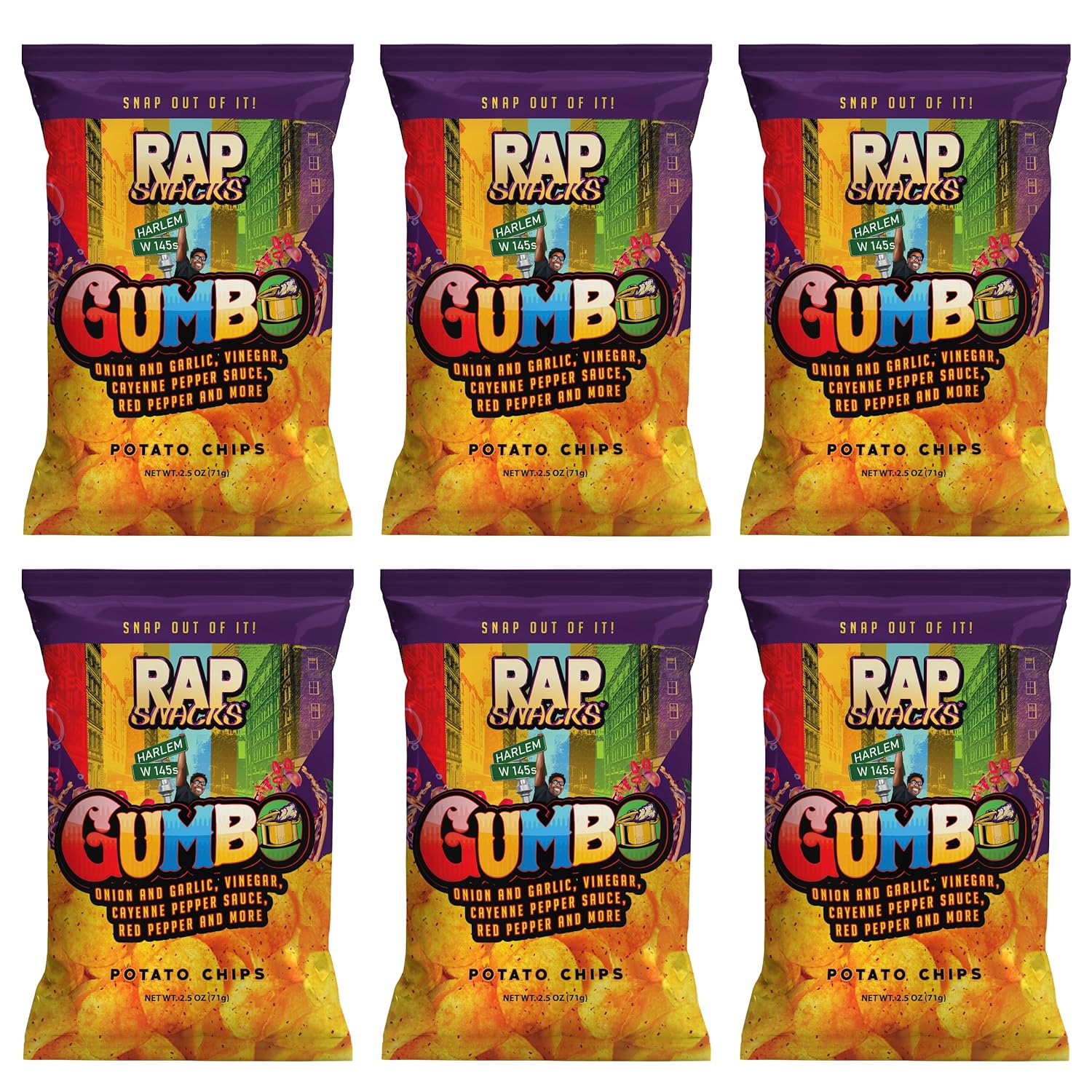 Rap Snacks Gumbo Potato Chips 2.5 Oz Bags (Pack of 6) - Image 4