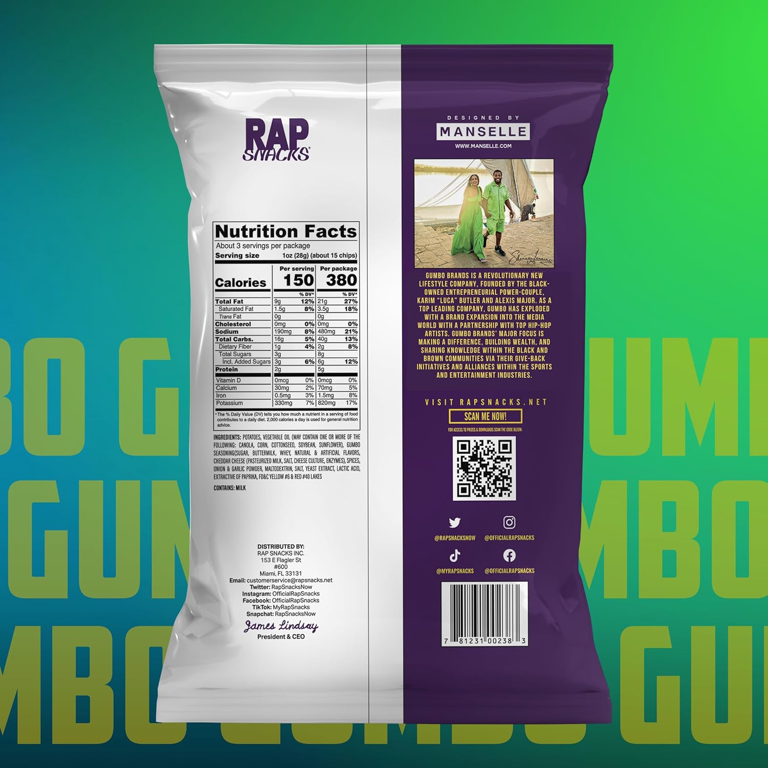 Rap Snacks Gumbo Potato Chips 2.5 Oz Bags (Pack of 6) - Image 3