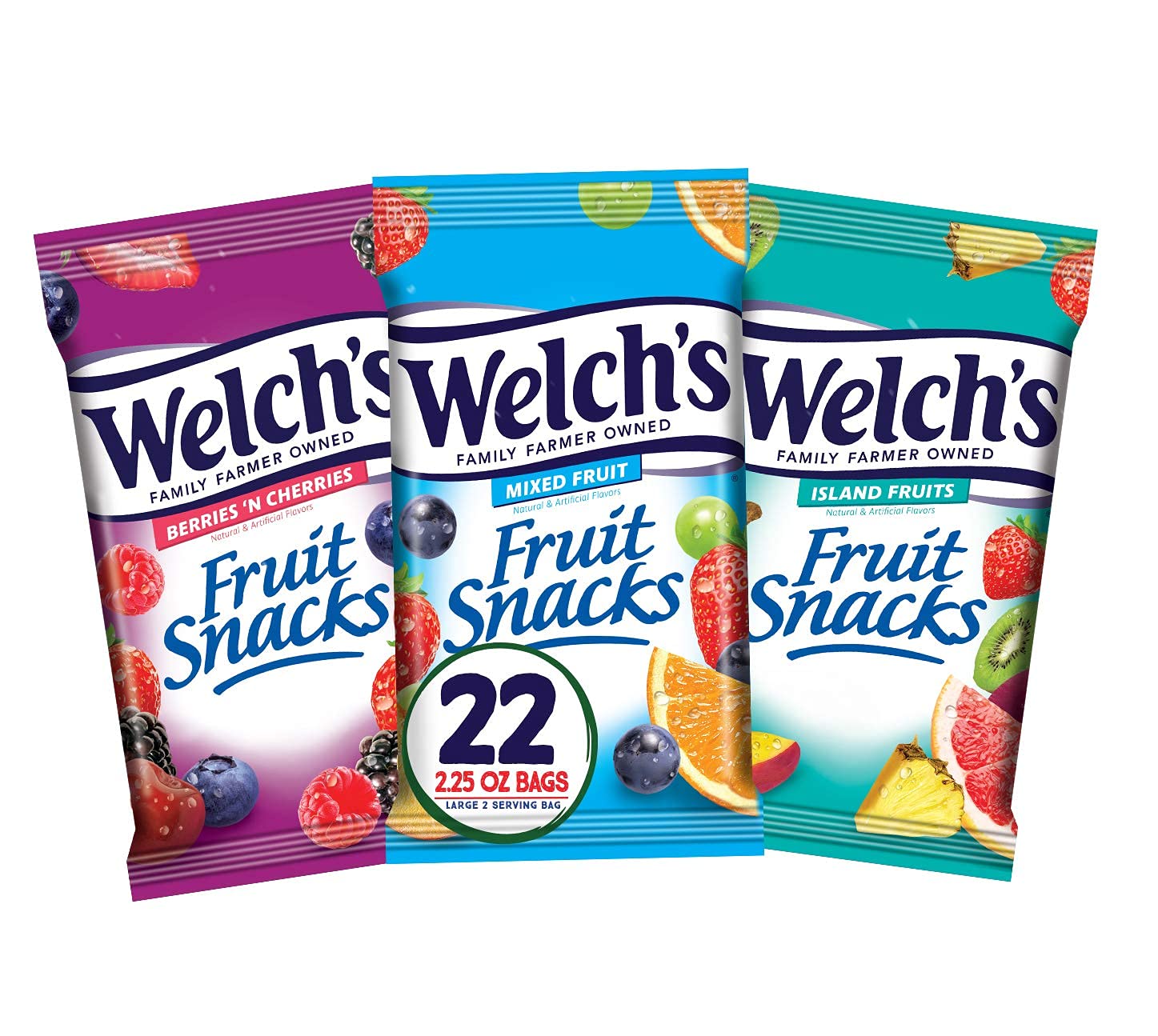 Welch's Fruit Snacks, Variety Pack 2.25 oz Bags (Pack of 22)