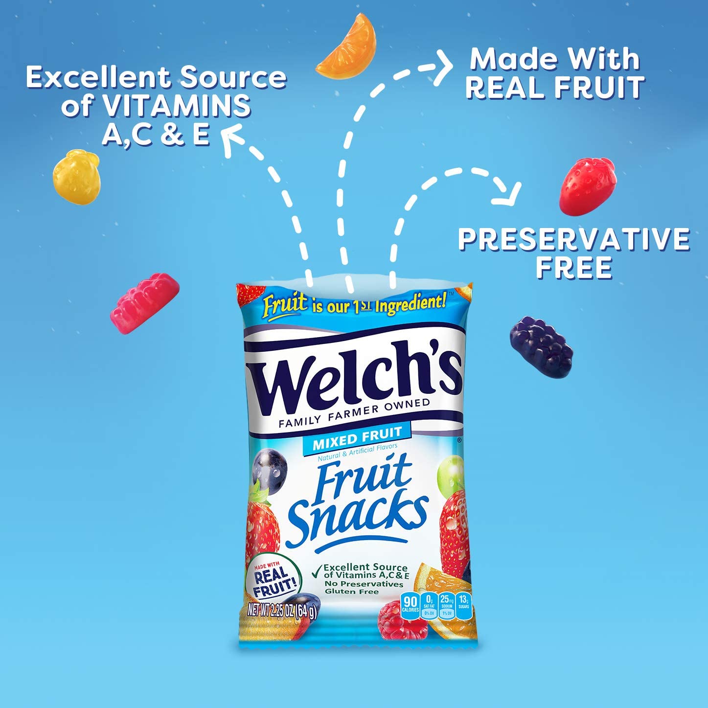 Welch's Fruit Snacks, Variety Pack 2.25 oz Bags (Pack of 22) - Image 2